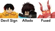 All evolutions of Burning Hero (Image via Roblox)